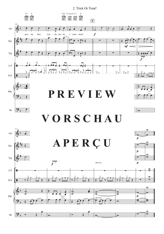 Produktgalerie: Seite 8 von 21 Trick Or Treat! , , (Jazz Combo Band + 2 Bläser)