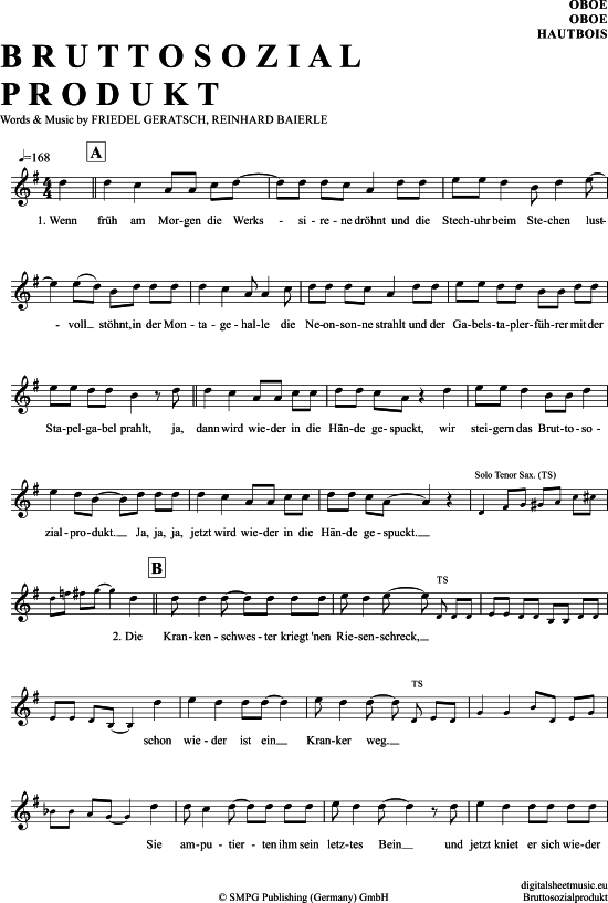 Produktgalerie: Seite 1 von 5 Bruttosozialprodukt , Geier Sturzflug, (Oboe)