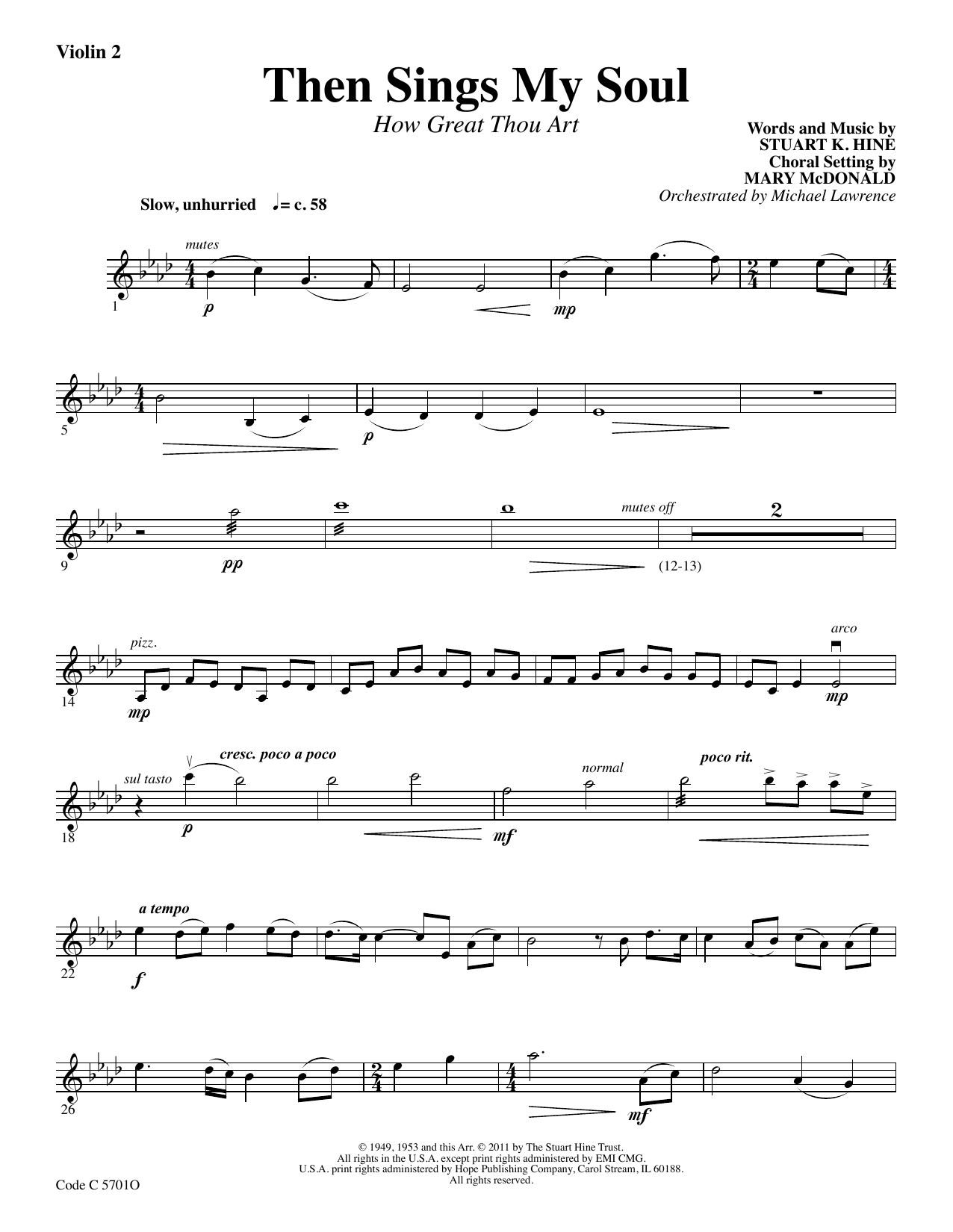 Product picture to: Then Sings My Soul (How Great Thou Art) - Violin 2