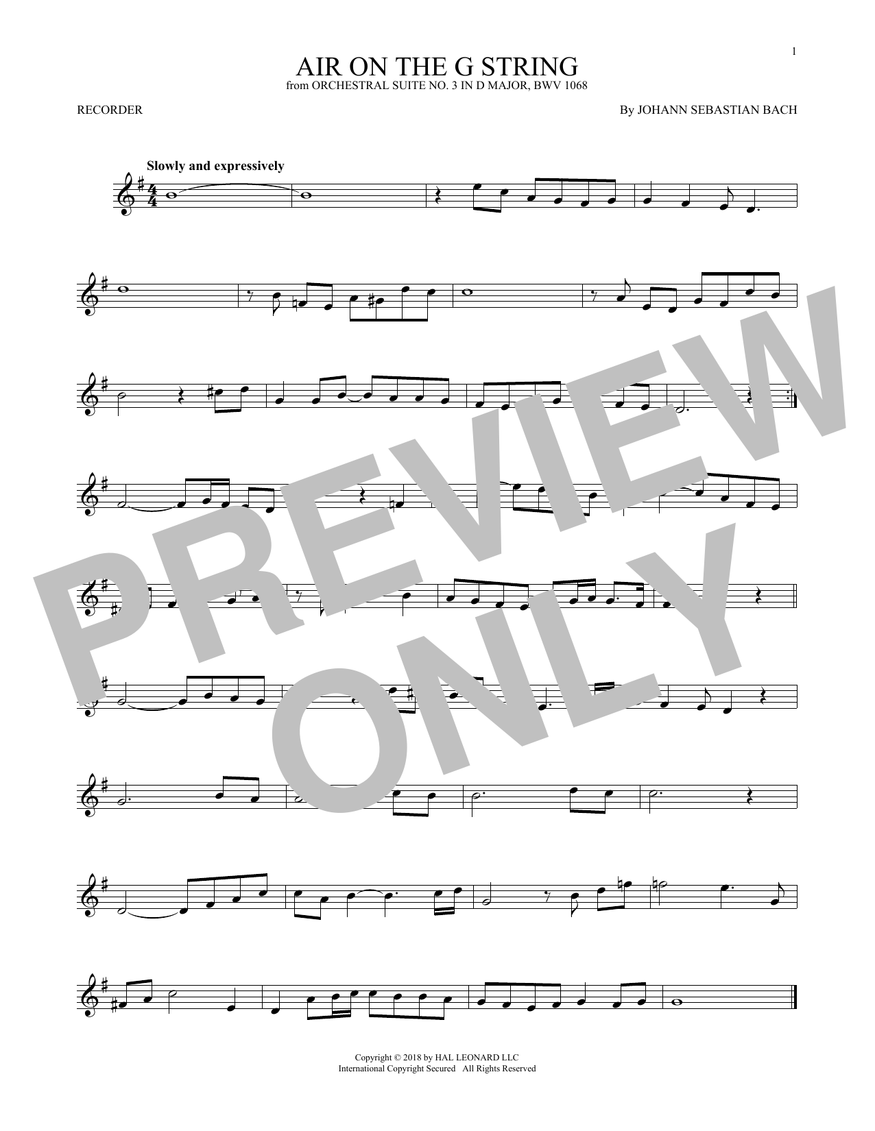 Product gallery: Page 1 of 1 Air (Air On The G String), Johann Sebastian Bach