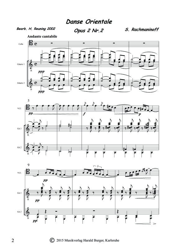 gallery: Dance Orientale Opus 2 Nr. 2, , Trio für 2 Gitarren & Violoncello