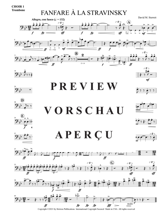 Product gallery: Page 15 of 21 Fanfare A La Stravinsky , , (4 trumpets, 3 horns, 3 trombones and tuba)
