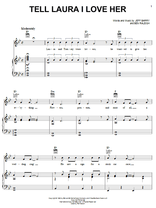 Produktgalerie: Seite 1 von 1 Tell Laura I Love Her, Ray Peterson, Gesang, Gitarre, Klavier