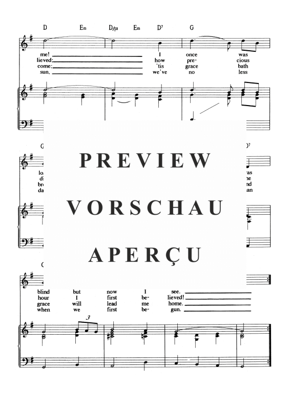 gallery: Amazing Grace, , Voice and Piano