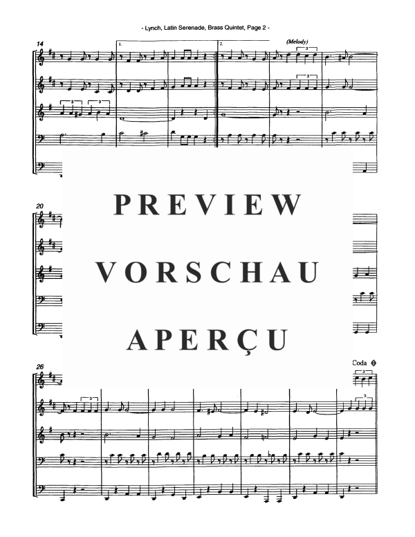 Product gallery: Page 4 of 11 Latin Serenade, , Brass Quintet