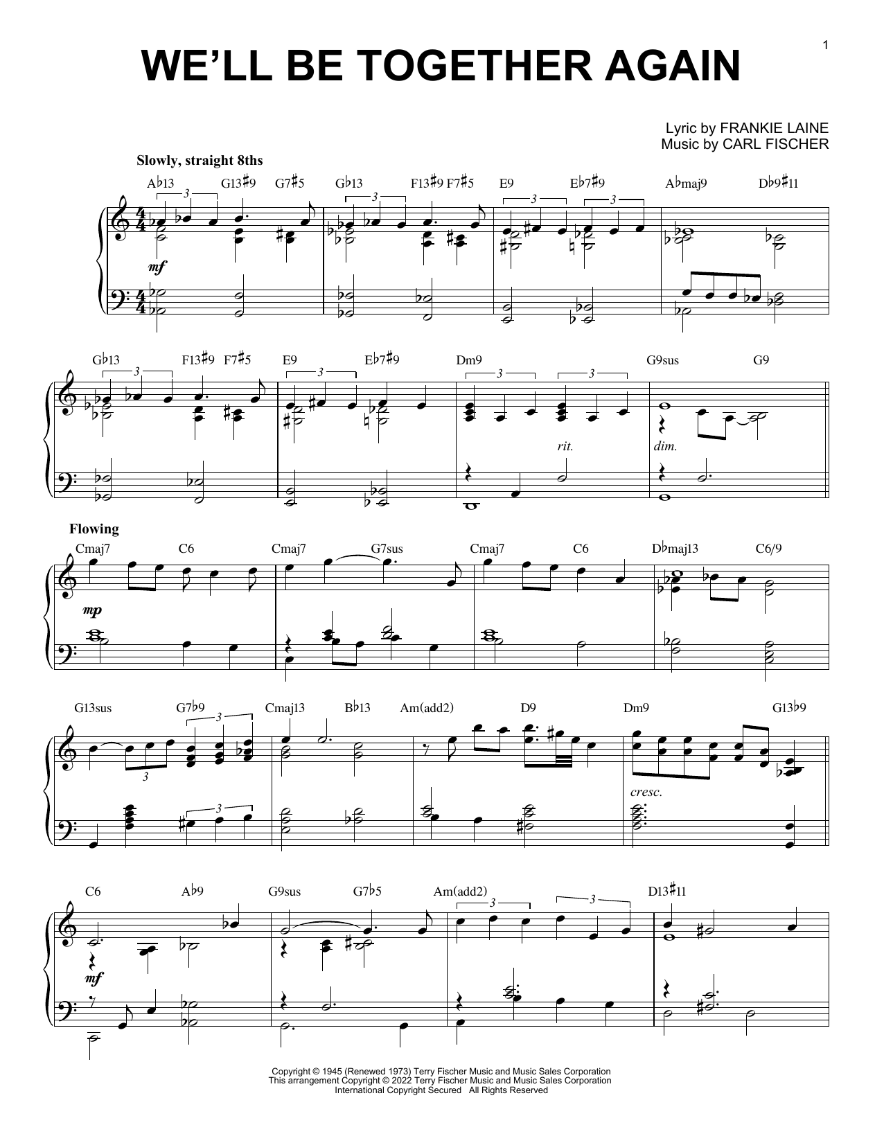 Produktbild zu: We'll Be Together Again [Jazz version] (arr. Brent Edstrom)