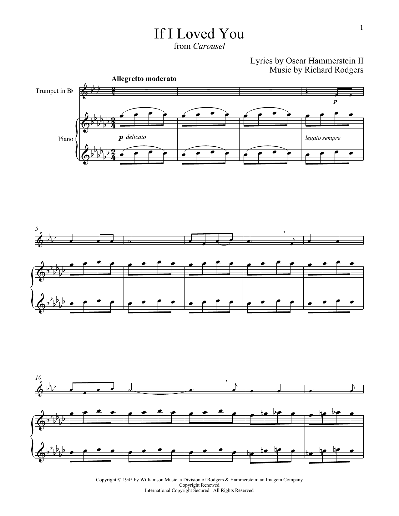 Produktgalerie: Seite 1 von 1 If I Loved You (from Carousel), Rodgers & Hammerstein, Horn, Klavier