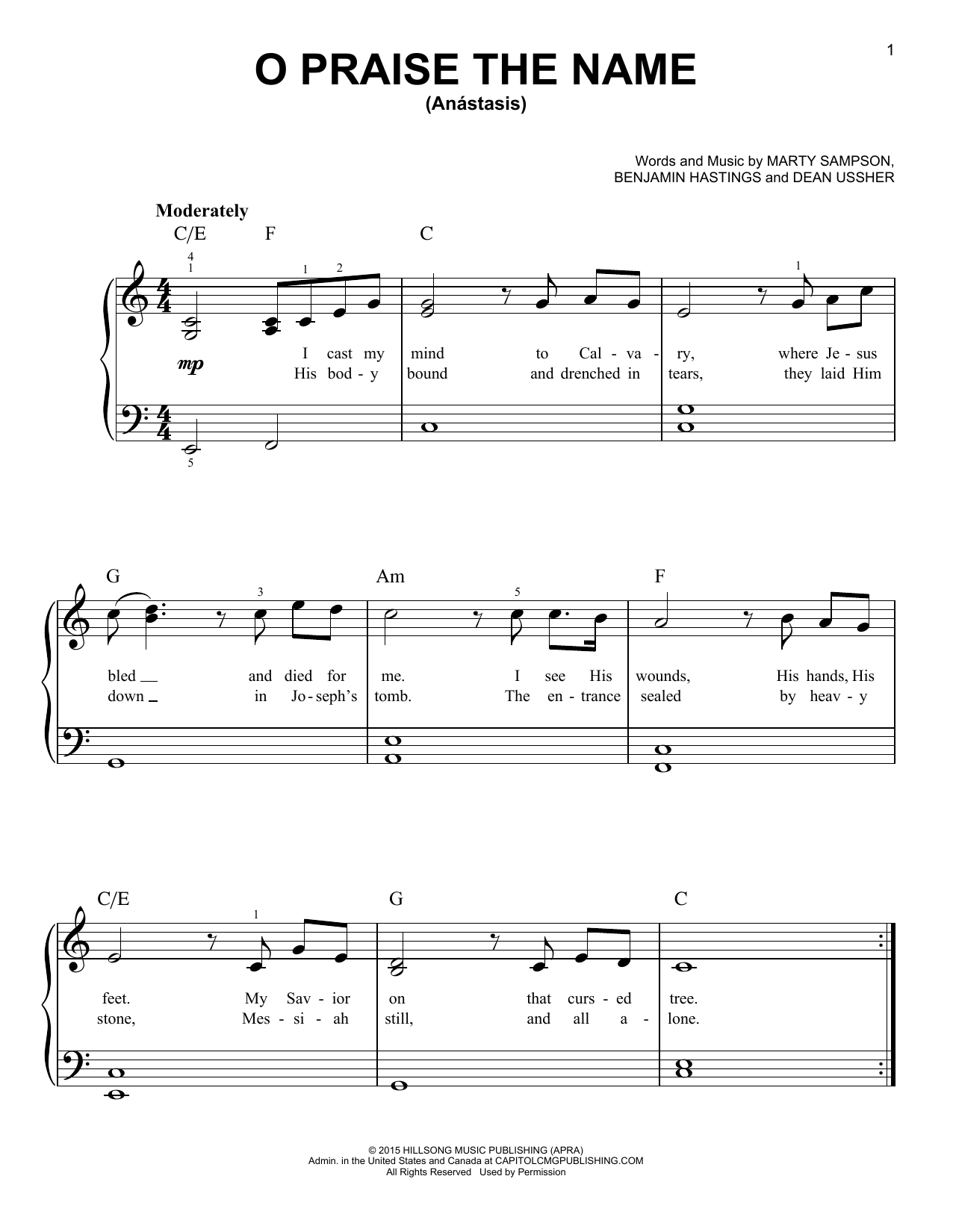 Produktgalerie: Seite 1 von 1 O Praise The Name (Anastasis), Hillsong Worship, Klavier