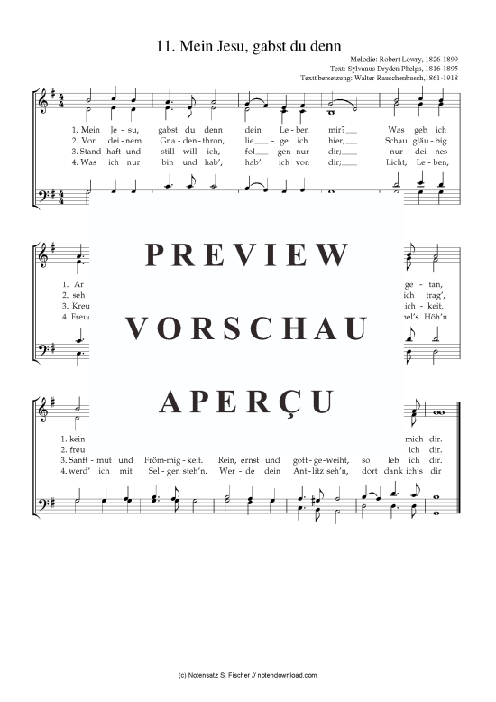 Product picture to: Mein Jesu, gabst du denn  Robert Lowry, 1826-1899 / Sylvanus Dryden Phelps, 1816-1895