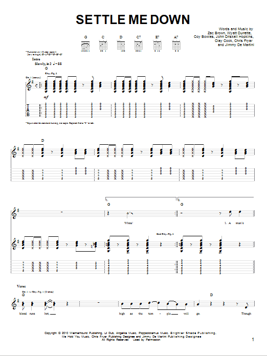 Product gallery: Page 1 of 1 Settle Me Down, Zac Brown Band