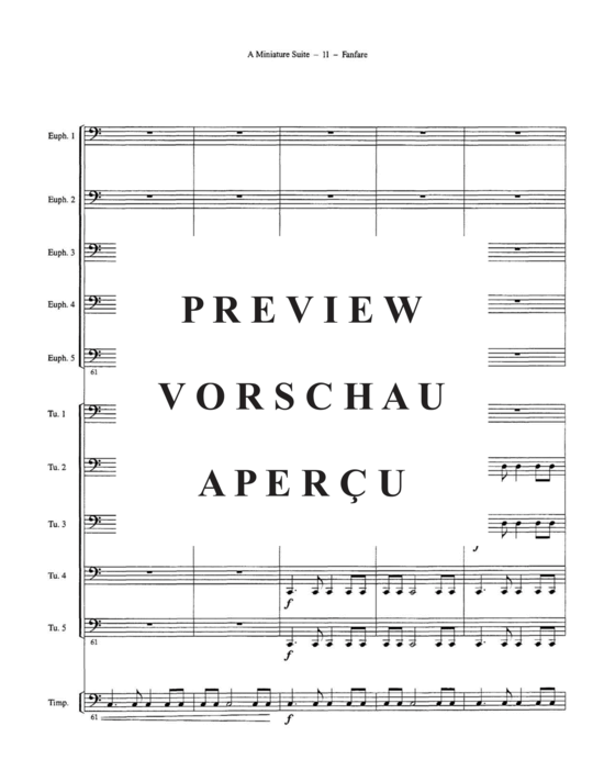 Produktgalerie: Seite 15 von 21 A Miniature Suite , , (Tuba Ensemble EEEETTTT + Pauken, Bass, Klavier)