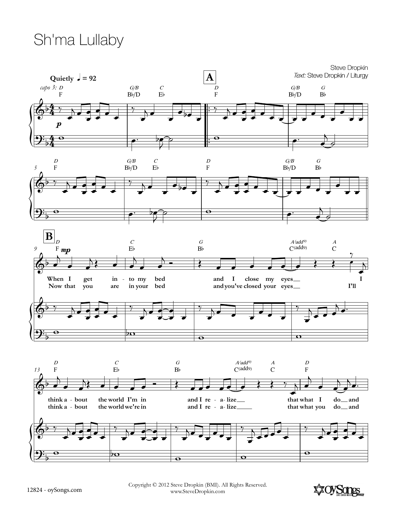 Product gallery: Page 1 of 1 Sh'ma Lullaby, Steve Dropkin
