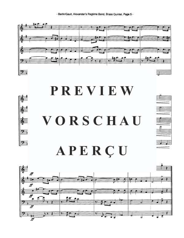 Produktgalerie: Seite 7 von 11 Alexander's Ragtime Band, , Blechbläser Quintett