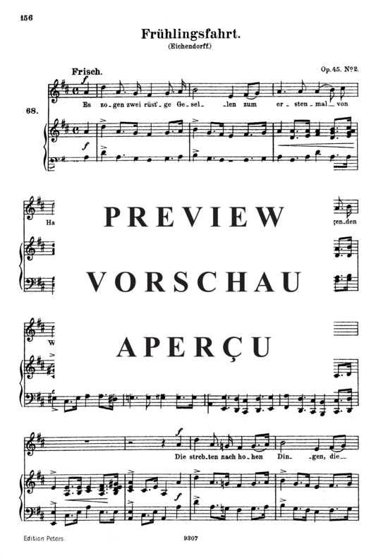 gallery: Frühlingsfahrt, Op.45 No.2 , , (Gesang hoch + Klavier)