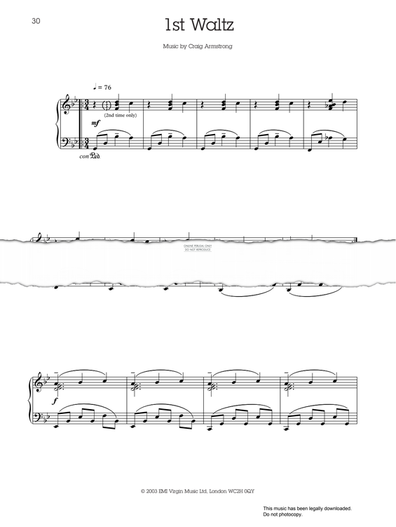 Produktgalerie: Seite 1 von 1 1st Waltz, Craig Armstrong, Klavier