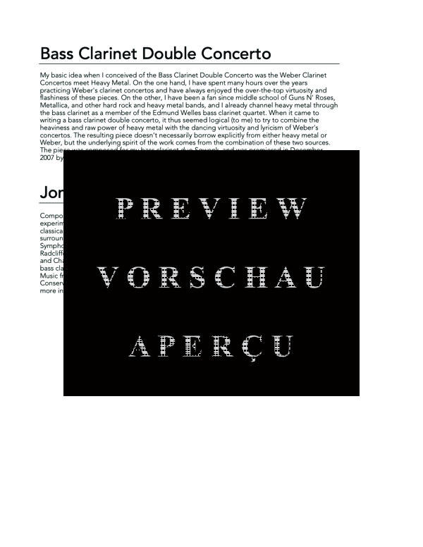 Produktgalerie: Seite 4 von 11 Bass Clarinet Double Concerto, , (Trio 2x Bass Klarinette und Klavier)