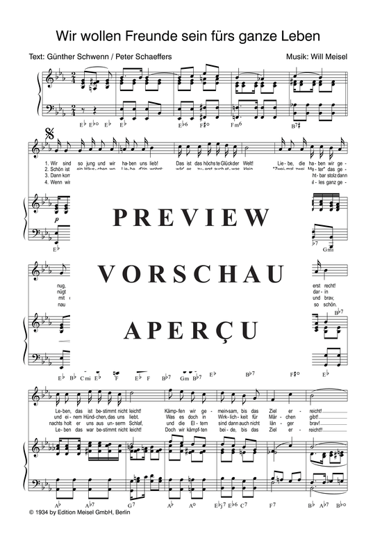 Produktgalerie: Seite 4 von 4 Wir wollen Freunde sein fürs ganze Leben, Helgar, 	Eric, Klavier und Gesang