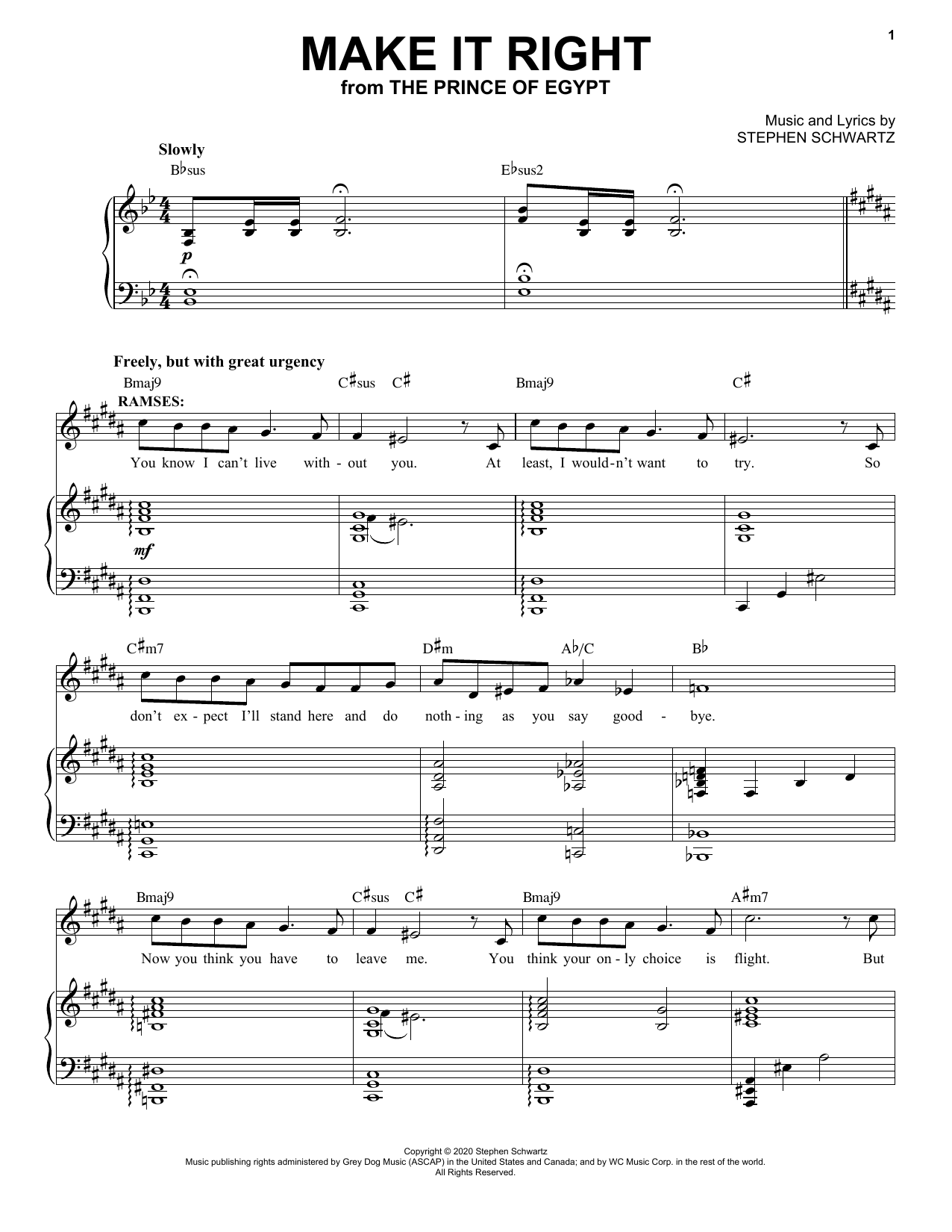 Produktbild zu: Make It Right (from The Prince Of Egypt: A New Musical)