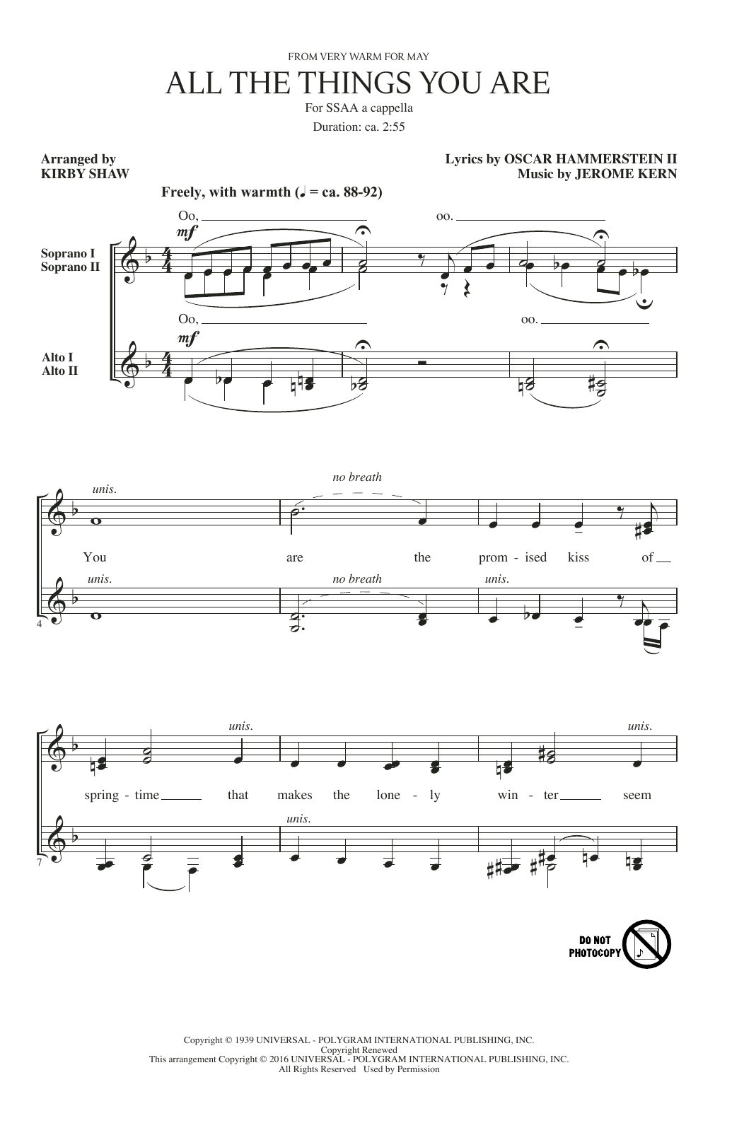 Produktgalerie: Seite 1 von 1 All The Things You Are (arr. Kirby Shaw), Jerome Kern, Chor