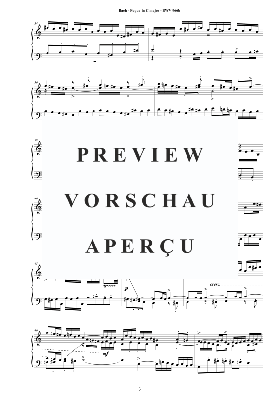 Produktgalerie: Seite 4 von 7 Fuge in C-Dur BWV 966b, , Klavier Solo