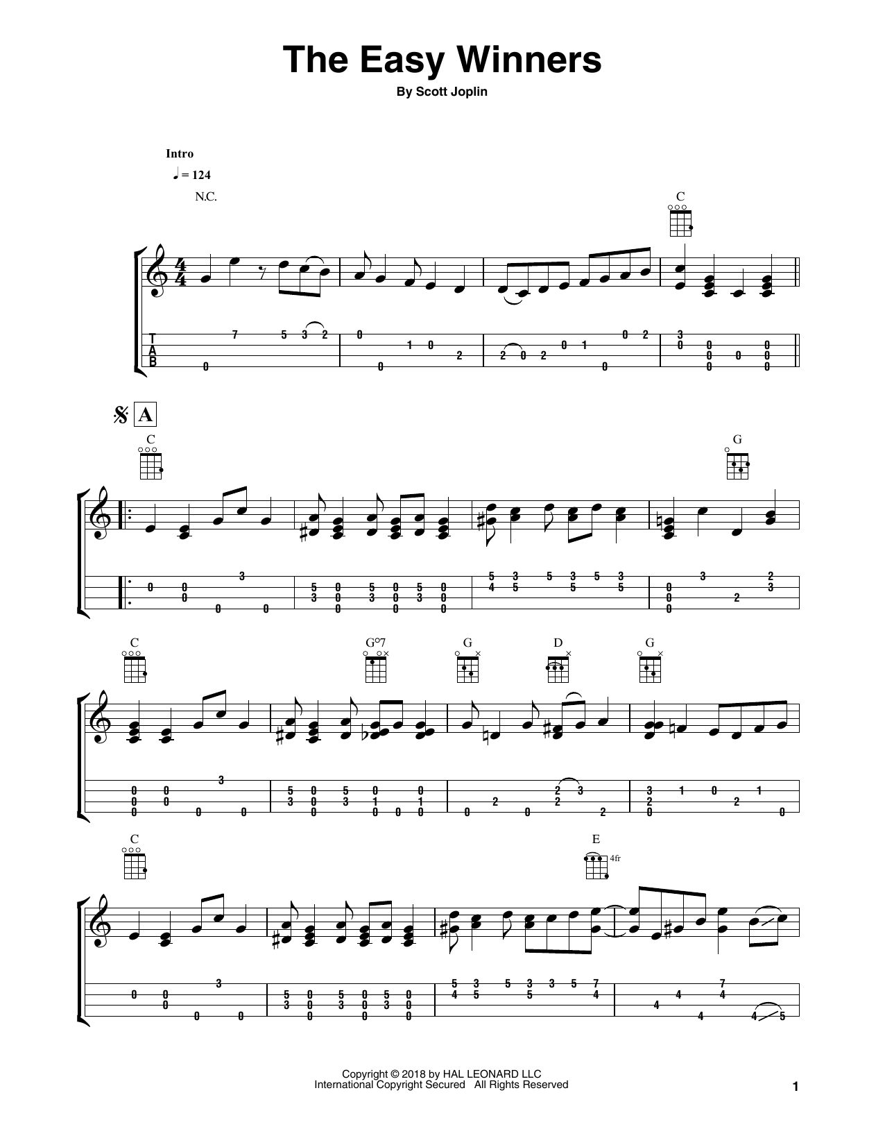 Product gallery: Page 1 of 1 The Easy Winners (arr. Fred Sokolow), Scott Joplin