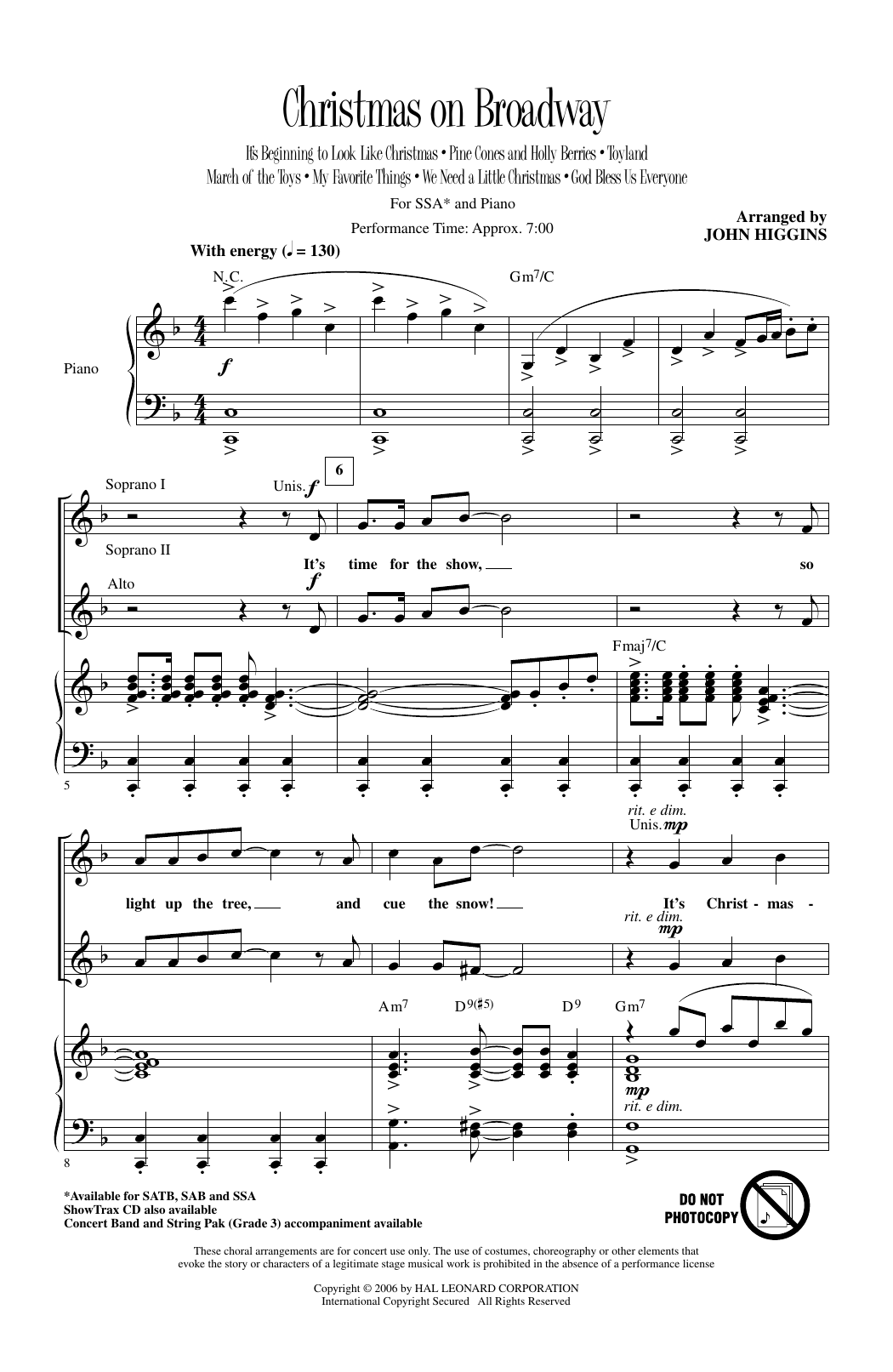 Product gallery: Page 1 of 1 Christmas On Broadway (Medley), John Higgins