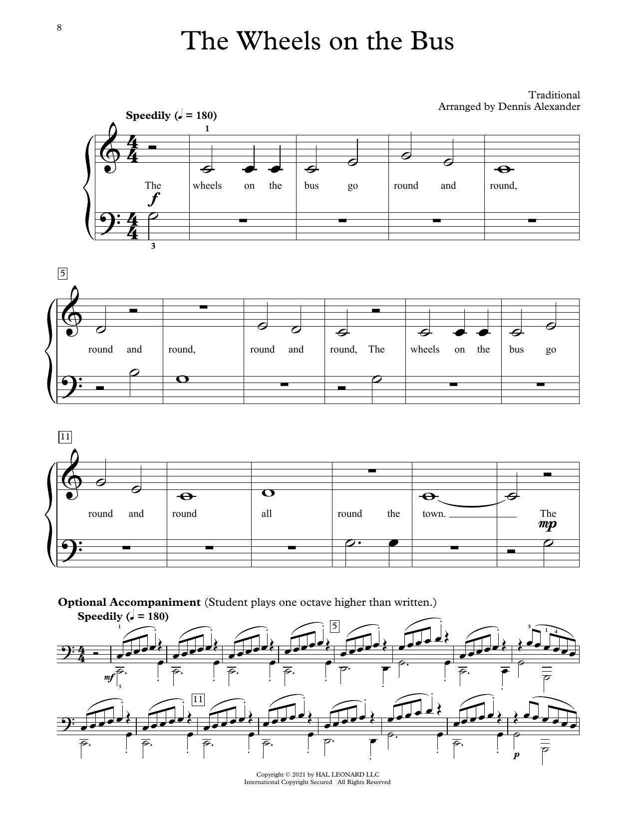 Product picture to: The Wheels On The Bus (arr. Dennis Alexander)