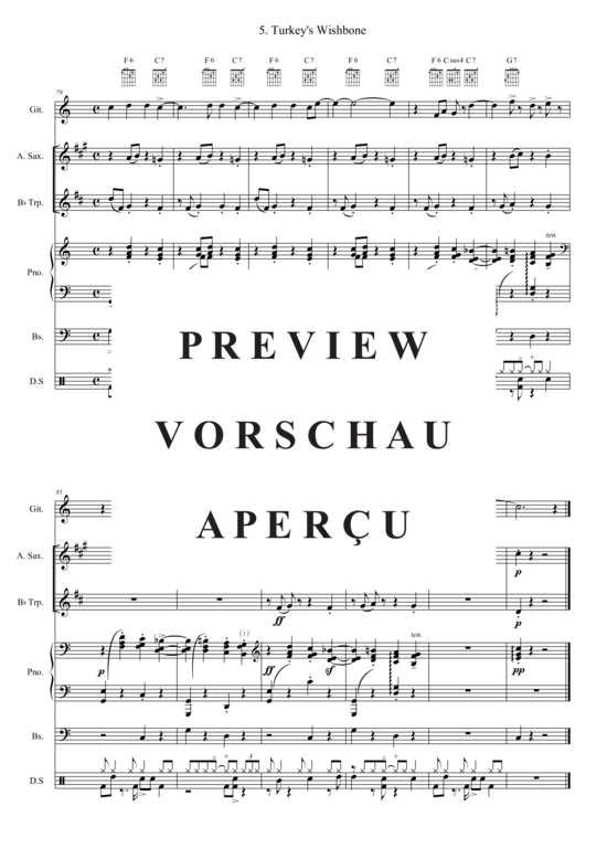Produktgalerie: Seite 9 von 21 Turkey´s Wishbone , , (Combo Band + Alt Saxophon, Trompete in B)