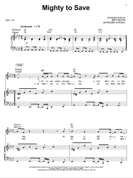 Produktgalerie: Seite 1 von 1 Mighty To Save, Jeremy Camp, Gesang, Gitarre, Klavier