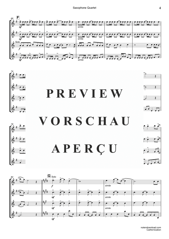 Product gallery: Page 7 of 11 Californication, Red Hot Chili Peppers, (Saxophone Quartet A(S)ATB)