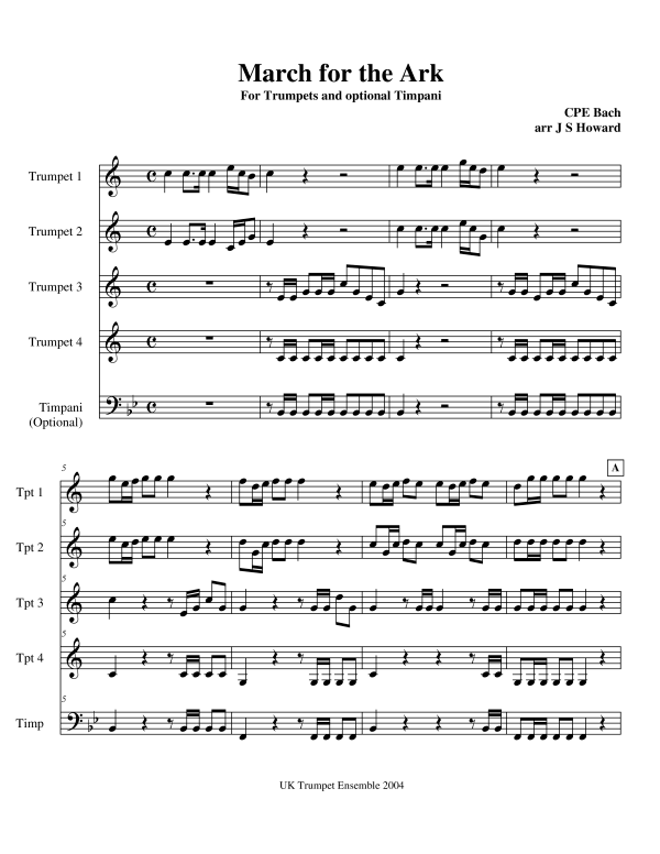 Product picture to: March for the ArkCarl Philipp Emanuel Bach
