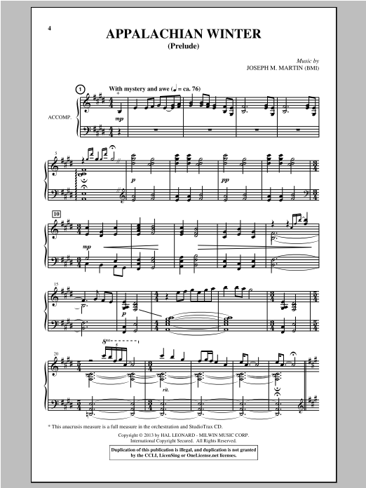 Product gallery: Page 1 of 1 Appalachian Winter (A Cantata For Christmas), Joseph M. Martin