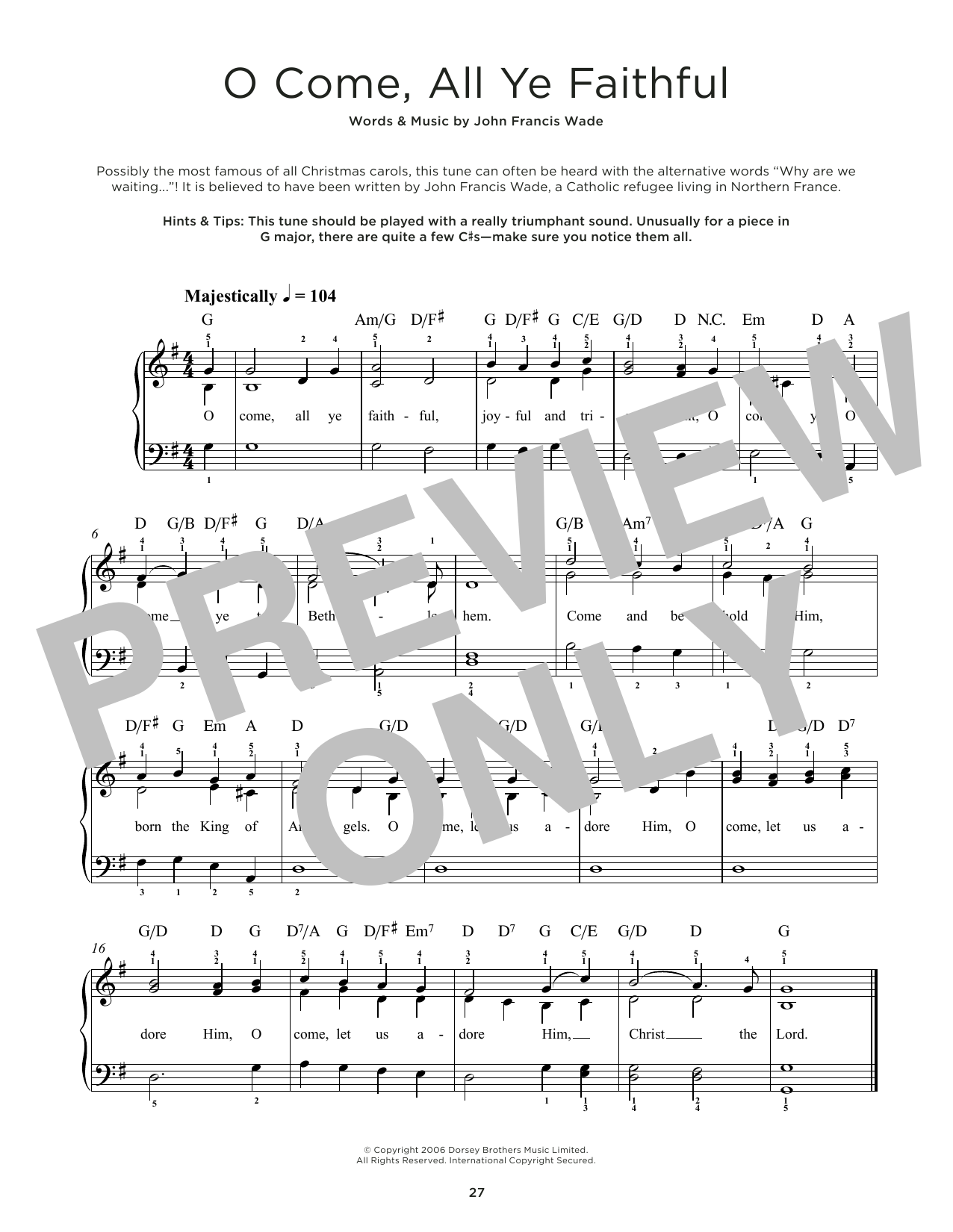 Produktbild zu: O Come, All Ye Faithful