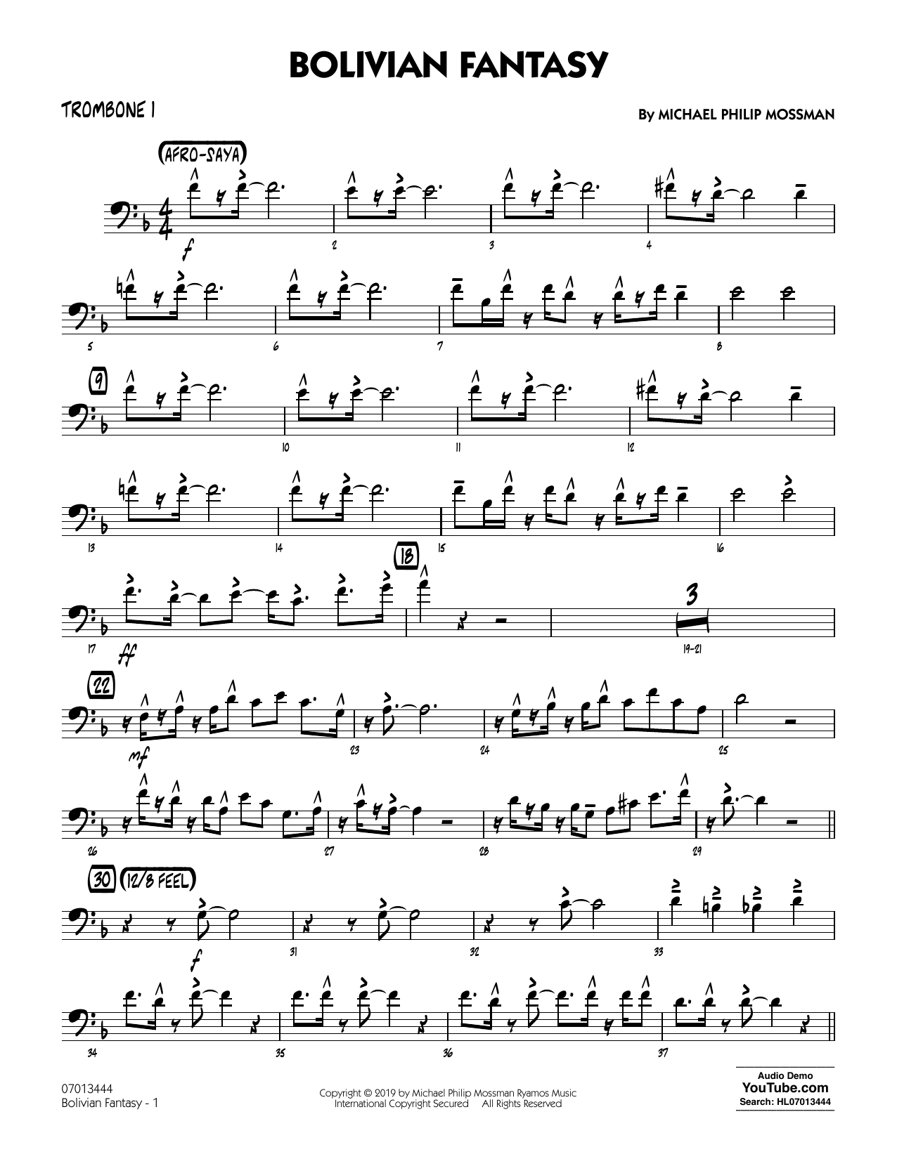 Produktgalerie: Seite 1 von 1 Bolivian Fantasy - Trombone 1, Michael Philip Mossman