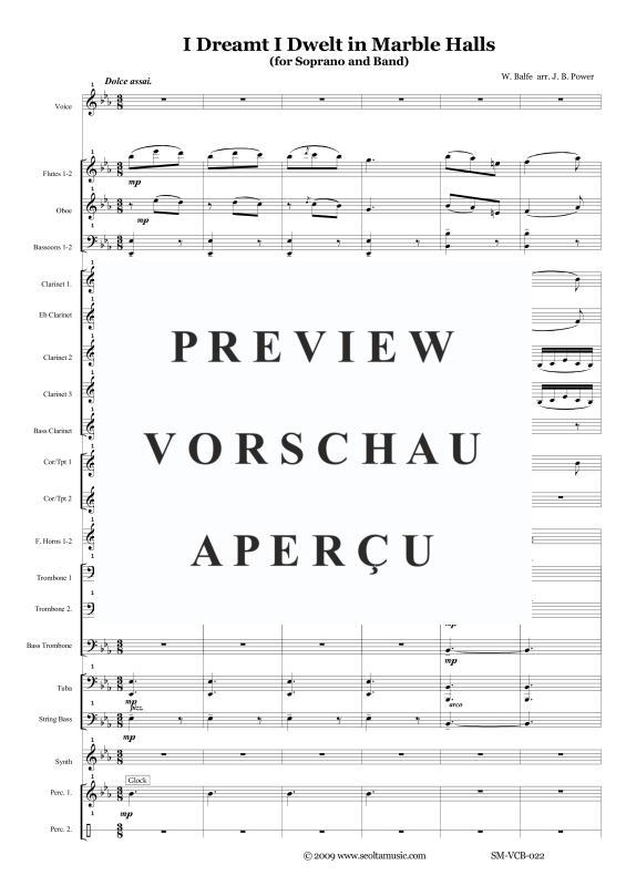 Product gallery: Page 4 of 11 I dreamt I dwelt in Marble Halls (aus The Bohemian Girl), , Sopran Solo und Concert Band
