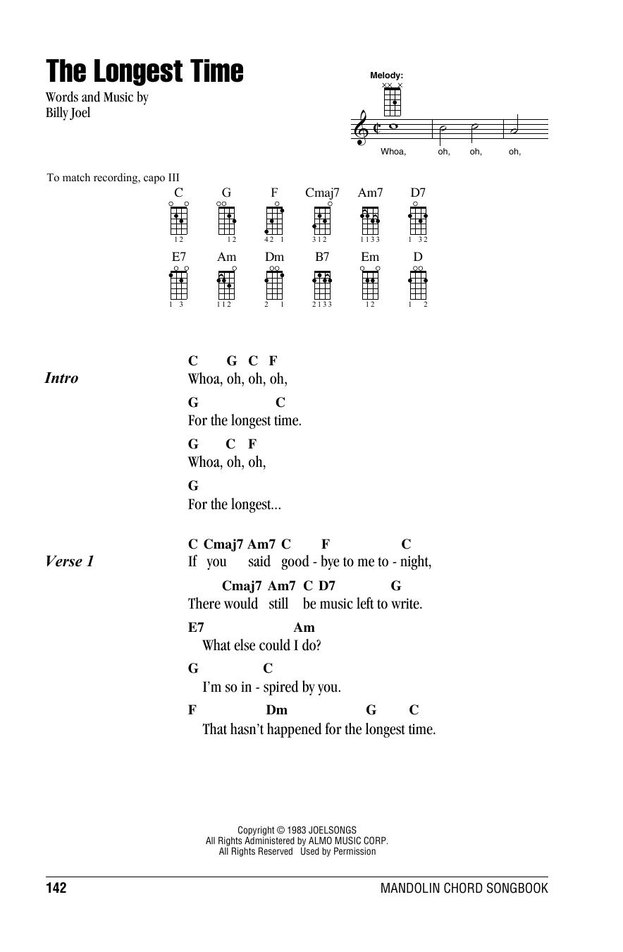 Produktgalerie: Seite 1 von 1 The Longest Time, Billy Joel, Mandoline