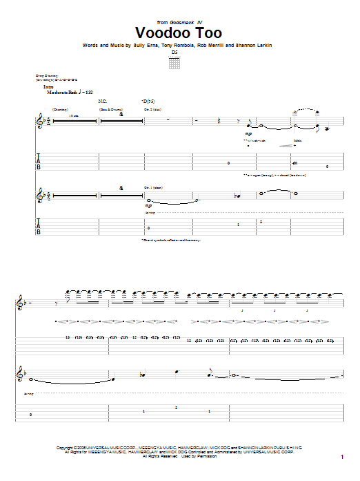 Produktgalerie: Seite 1 von 1 Voodoo Too, Godsmack, Gitarre