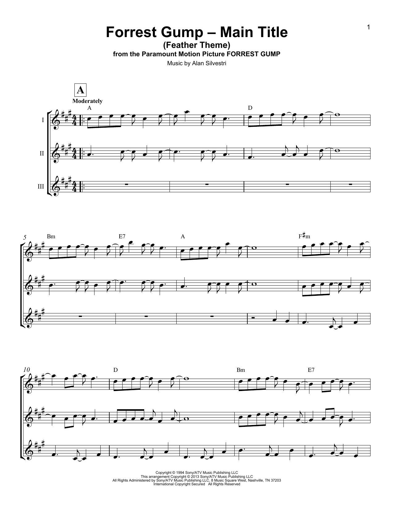 Product gallery: Page 1 of 1 Forrest Gump - Main Title (Feather Theme), Alan Silvestri