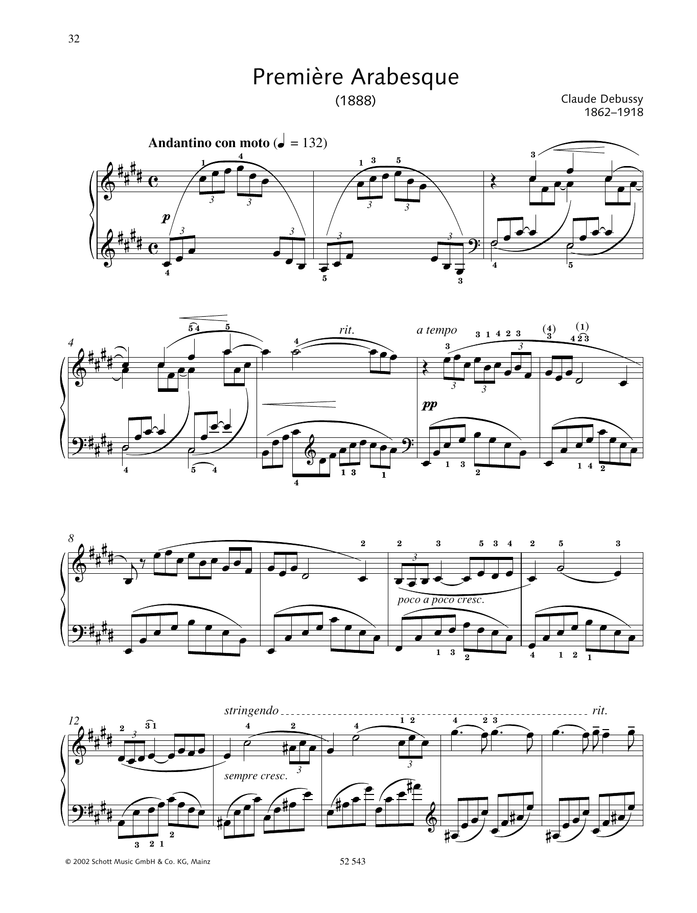 Product gallery: Page 1 of 1 Première Arabesque, Claude Debussy