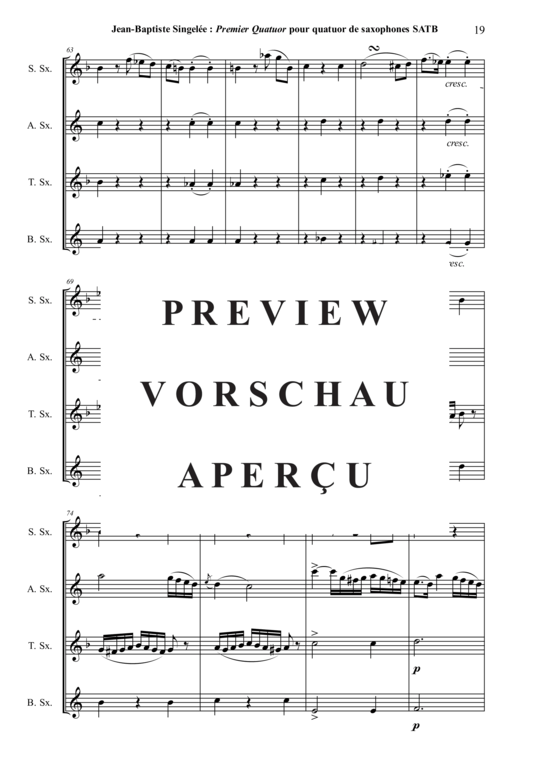 gallery: Premier Quatuor, Opus 53 , , (Saxophon-Quartett SATB)