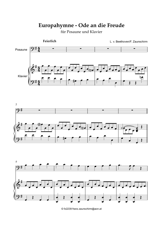 Produktbild zu: Europahymne - Ode an die FreudeLudwig van Beethoven