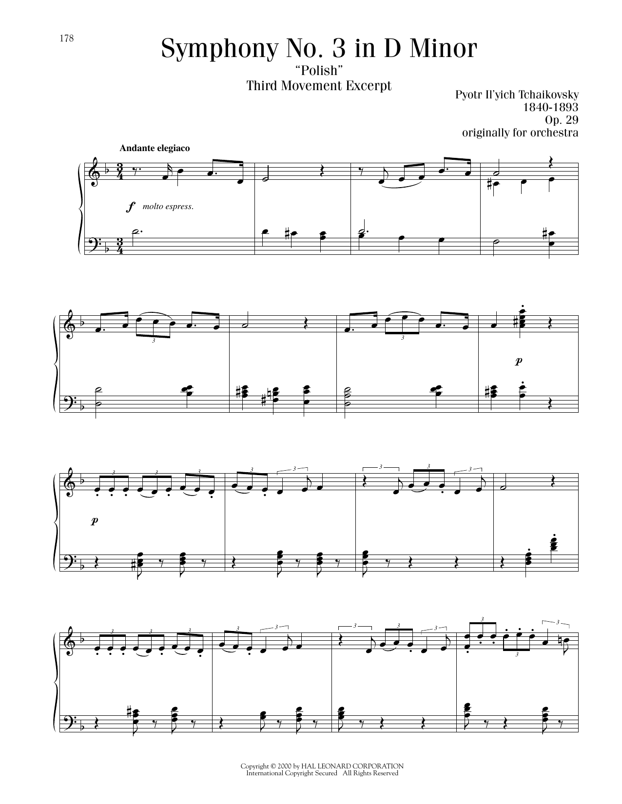 Produktbild zu: Symphony No. 3 In D Minor ("Polish"), Op. 29, Third Movement Excerpt
