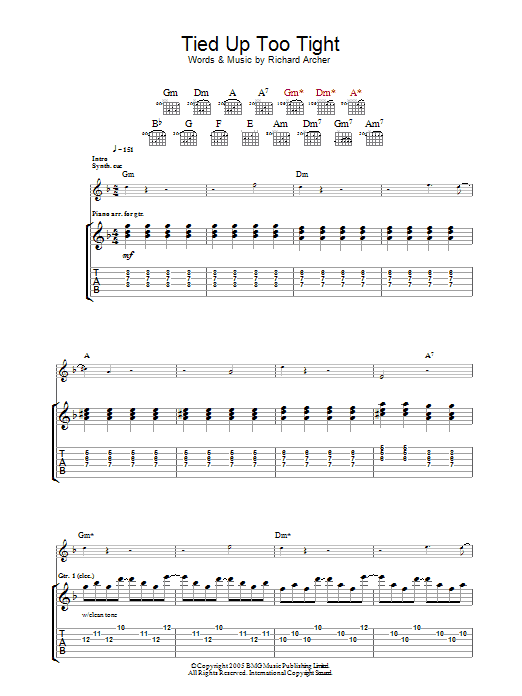 Produktgalerie: Seite 1 von 1 Tied Up Too Tight, Hard-Fi, Gitarre