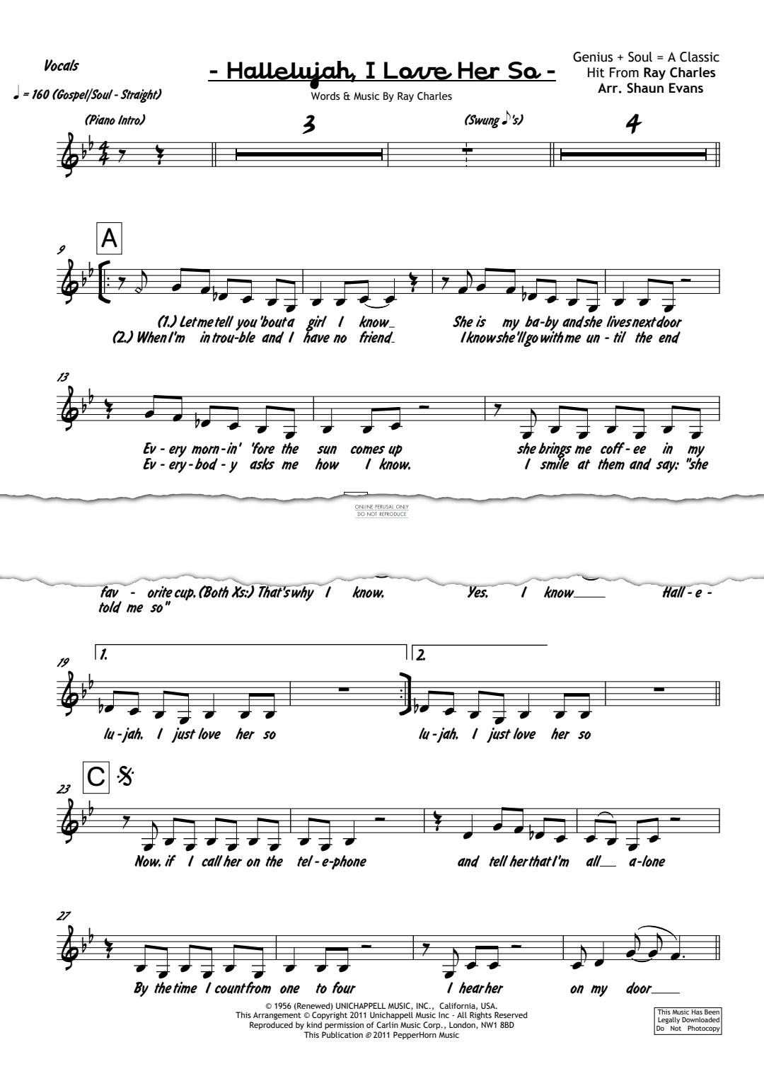 Product gallery: Page 1 of 1 Hallelujah I Love Her So, Ray Charles