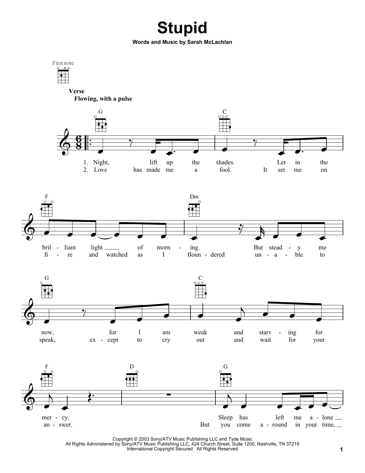 Product gallery: Page 1 of 1 Stupid, Sarah McLachlan