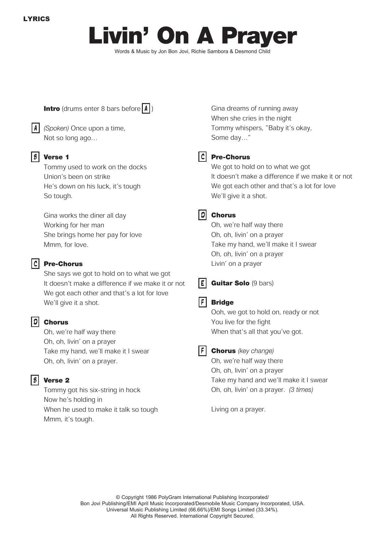 Produktbild zu: Livin' On A Prayer