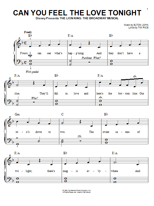 Produktbild zu: Can You Feel The Love Tonight (from The Lion King)