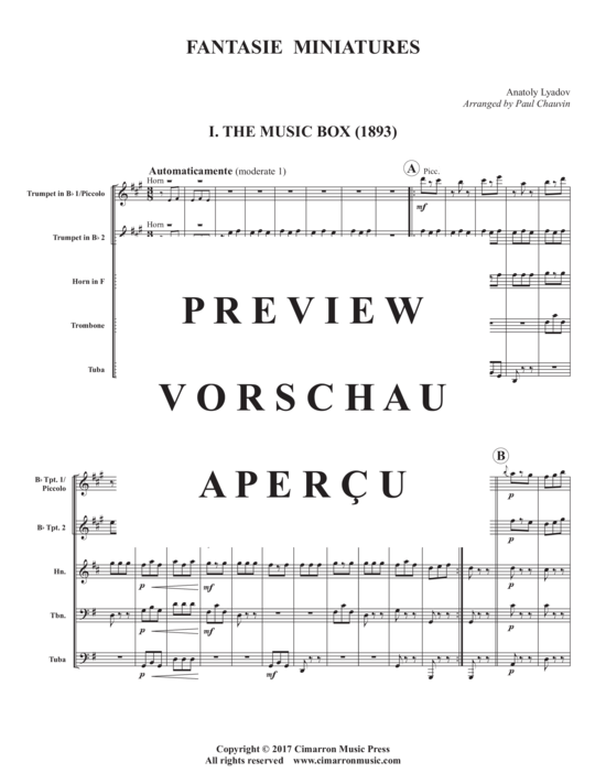 Produktgalerie: Seite 3 von 21 Fantasie Miniatures , , (Blechbläserquintett)