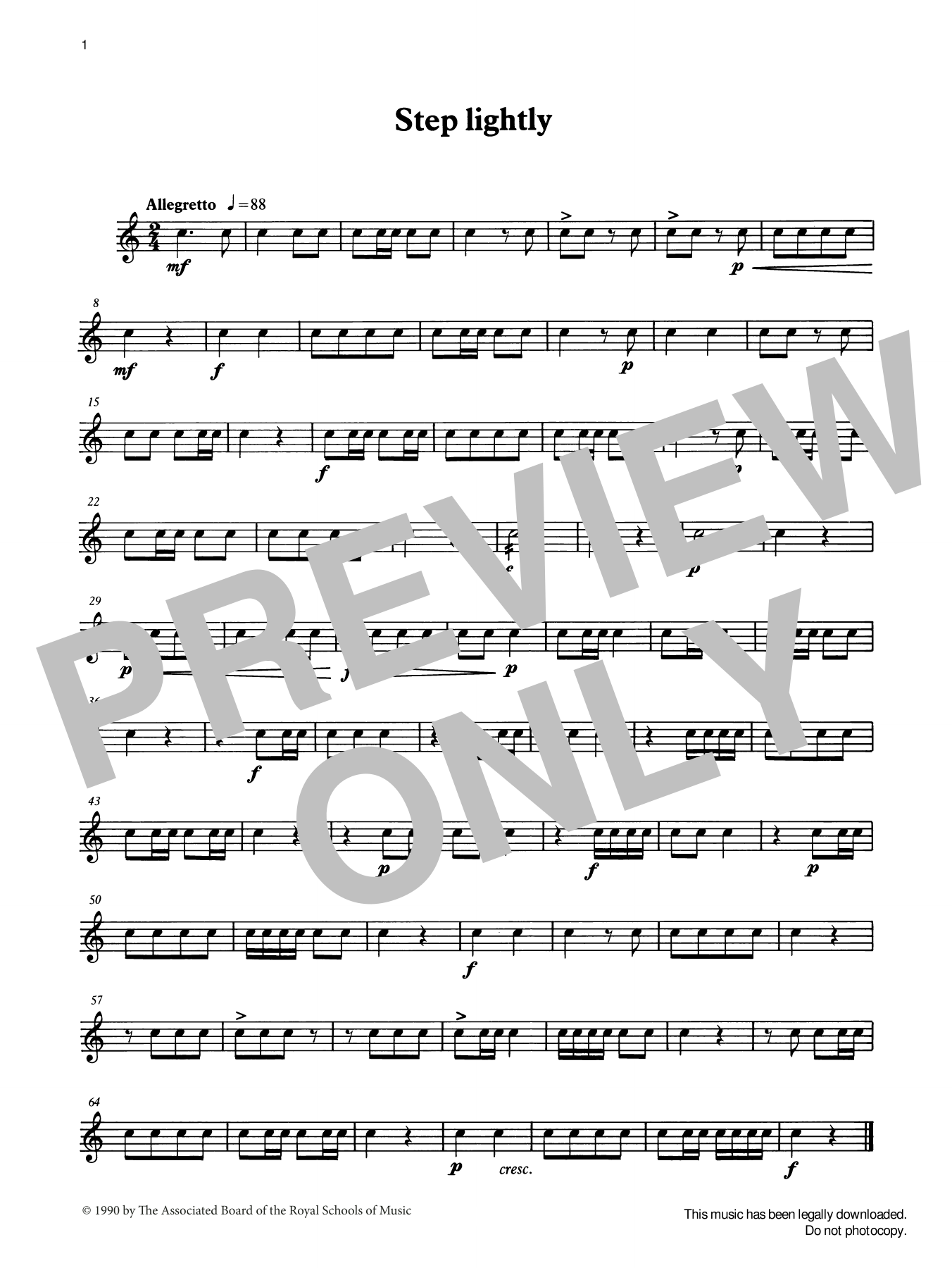 Product gallery: Page 1 of 1 Step Lightly from Graded Music for Snare Drum, Book I, Ian Wright and Kevin Hathaway
