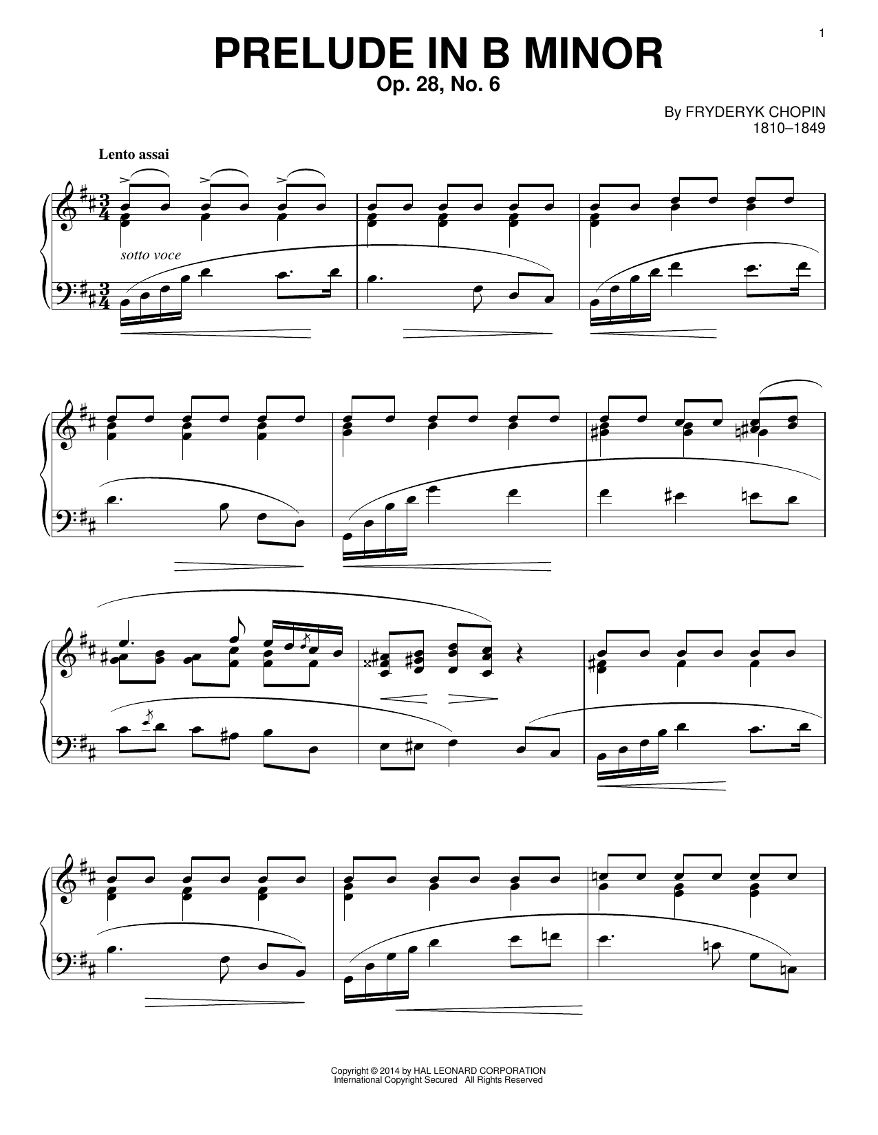 Produktbild zu: Prelude in B Minor, Op. 28, No. 6